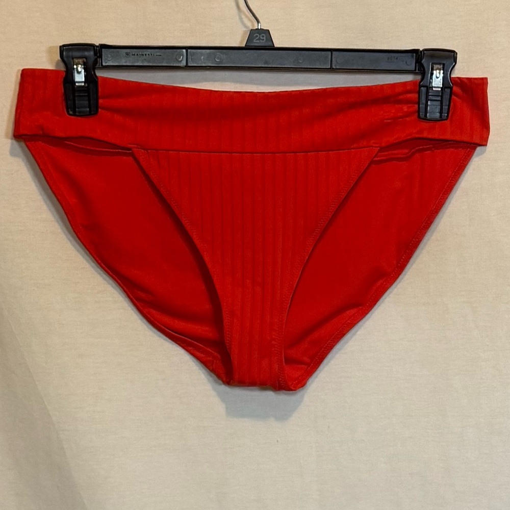 AA-258 Aerie NWT Red Ribbed Summer Swim Bikini‎ Bottoms Size XL